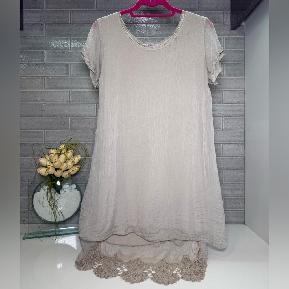 Nicole Italy Taupe Silk Sundress